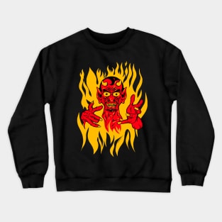 Vintage Flash Tattoo Style Vintage Devil Crewneck Sweatshirt